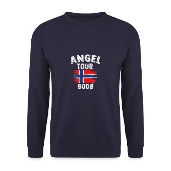 BODÖ - Fishing Tour Norway Gift - Unisex Sweatshirt - navy - Front - Alina (178cm) & Michal (187cm)