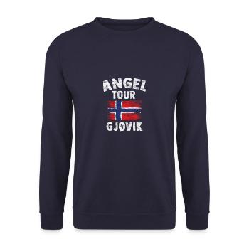 GJÖVIK - Angel Tour Norvège Personnalisable - Sweat-shirt Unisexe - marine - Devant - Alina (178cm) & Michal (187cm)