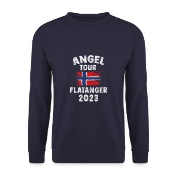 FLATANGER 2023 - Angel Tour Norwegen - Unisex Pullover - Navy - Vorne - Alina (178cm) & Michal (187cm)