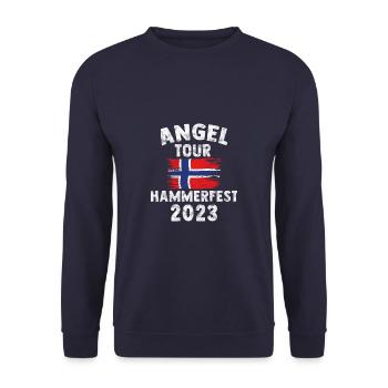 HAMMERFEST 2023 - Angel Tour Norwegen - Unisex Pullover - Navy - Vorne - Alina (178cm) & Michal (187cm)