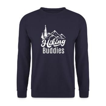 Hiking Father Son Buddies Friends Hiking Mountains - Unisex Sweatshirt - navy - Front - Alina (178cm) & Michal (187cm)