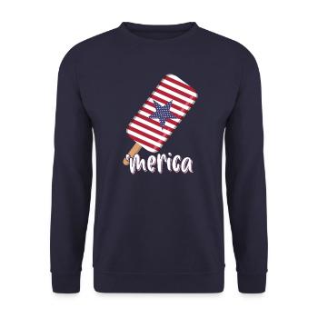 Merica July 4 USA - Unisex Sweatshirt - navy - Front - Alina (178cm) & Michal (187cm)