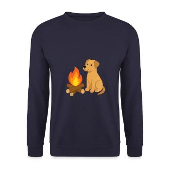 The magic of the campfire in the open air - Unisex Sweatshirt - navy - Front - Alina (178cm) & Michal (187cm)