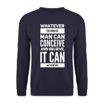 Tout ce que l’ de l’homme peut concevoir et croire - Sweat-shirt Unisexe - marine - Devant - Alina (178cm) & Michal (187cm)