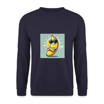 Banana Style: Sunny & Smooth - Unisex Sweatshirt - navy - Front - Alina (178cm) & Michal (187cm)