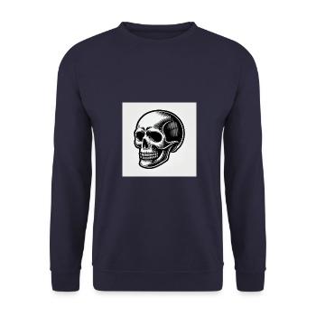 Totenkopf: Symbol des Todes und der Rebellion - Unisex Pullover - Navy - Vorne - Alina (178cm) & Michal (187cm)