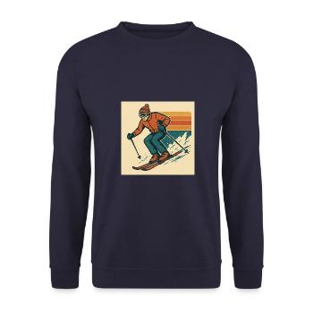 Skiing: Experience fun and adventure in the snow - Unisex Sweatshirt - navy - Front - Alina (178cm) & Michal (187cm)
