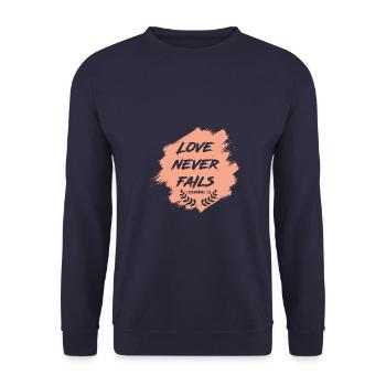 Bible Amour Bible verset Jésus - Sweat-shirt Unisexe - marine - Devant - Alina (178cm) & Michal (187cm)