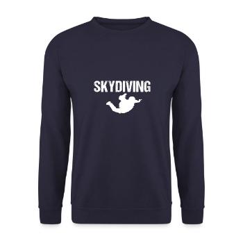 Fallschirm Fallschirmspringer Parachuter Vintage - Unisex Pullover - Navy - Vorne - Alina (178cm) & Michal (187cm)