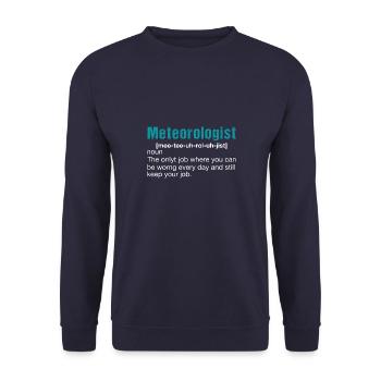 Meteorologe Wetter Meteorologie - Unisex Pullover - Navy - Vorne - Alina (178cm) & Michal (187cm)