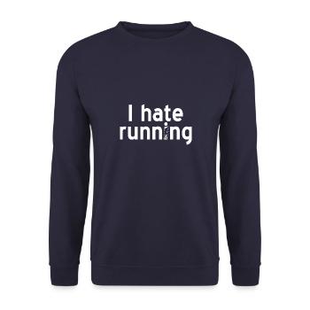 Laufen Läufer Running Vintage Fitness Sprüche - Unisex Pullover - Navy - Vorne - Alina (178cm) & Michal (187cm)