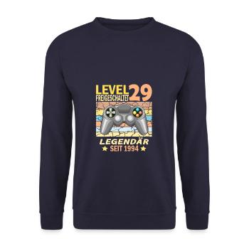 29. Geburtstag Gamer zocken Geburtstjahr 1994 - Unisex Pullover - Navy - Vorne - Alina (178cm) & Michal (187cm)