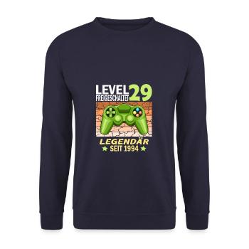 29. Geburtstag Gamer zocken Geburtstjahr 1994 - Unisex Pullover - Navy - Vorne - Alina (178cm) & Michal (187cm)