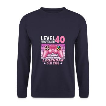 40. Geburtstag Gamer zocken Geburtstjahr 1983 - Unisex Pullover - Navy - Vorne - Alina (178cm) & Michal (187cm)