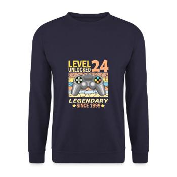 24. Geburtstag Gamer zocken Geburtstjahr 1999 - Unisex Pullover - Navy - Vorne - Alina (178cm) & Michal (187cm)