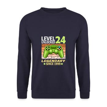 24. Geburtstag Gamer zocken Geburtstjahr 1999 - Unisex Pullover - Navy - Vorne - Alina (178cm) & Michal (187cm)