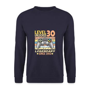 30. Geburtstag Gamer zocken Geburtstjahr 1993 - Unisex Pullover - Navy - Vorne - Alina (178cm) & Michal (187cm)