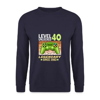 40. Geburtstag Gamer zocken Geburtstjahr 1983 - Unisex Pullover - Navy - Vorne - Alina (178cm) & Michal (187cm)