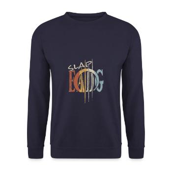 Rétro Slap Bass EADG Enso Japan Zen Circle Bassiste - Sweat-shirt Unisexe - marine - Devant - Alina (178cm) & Michal (187cm)