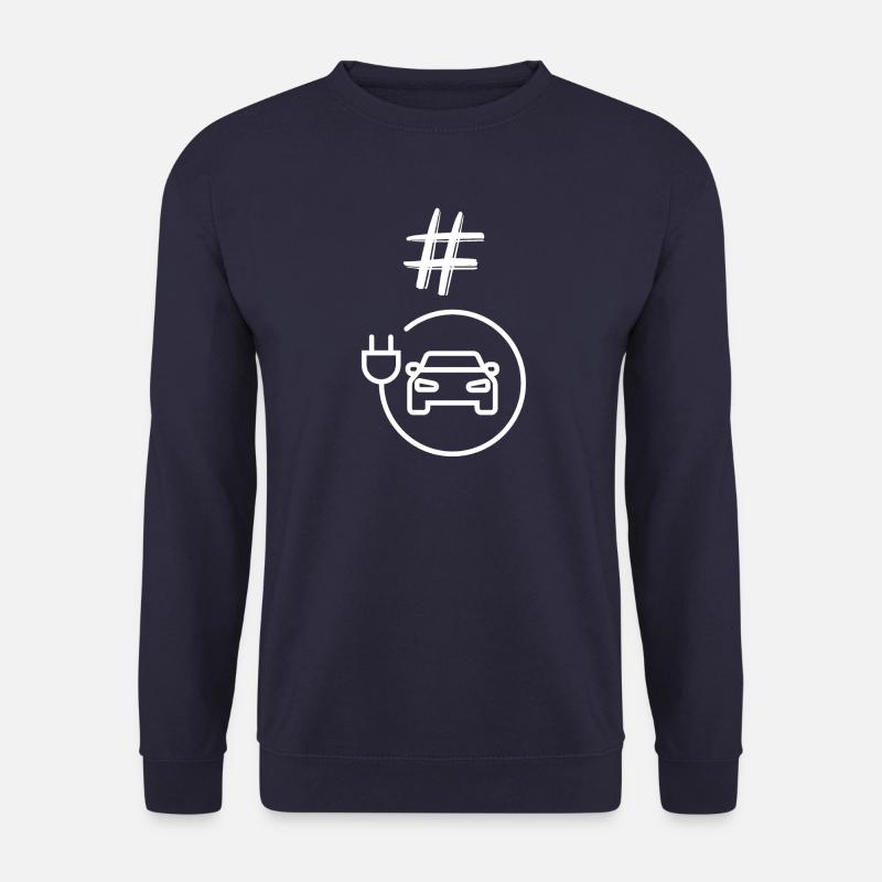 Electric Car Charging Circle Icon - Unisex Sweatshirt - navy