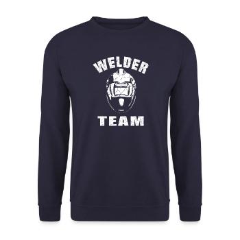 Welder Team Design - Unisex Sweatshirt - navy - Front - Alina (178cm) & Michal (187cm)