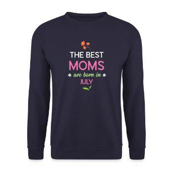 Die besten Mütter werden im Juli geboren - Unisex Pullover - Navy - Vorne - Alina (178cm) & Michal (187cm)