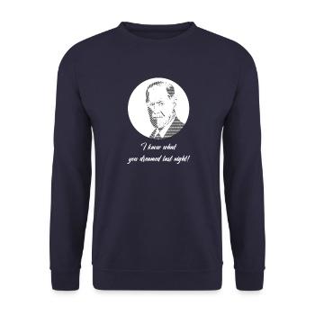 Je sais ce que tu as rêvé la nuit dernière - Sweat-shirt Unisexe - marine - Devant - Alina (178cm) & Michal (187cm)