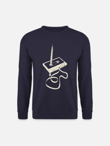 Kassette - Band aufwickeln - Magnetband - Unisex Pullover - Navy