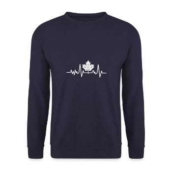 Kanada Canadian Ahornblatt Vintage Hockey Sprüche - Unisex Pullover - Navy - Vorne - Alina (178cm) & Michal (187cm)