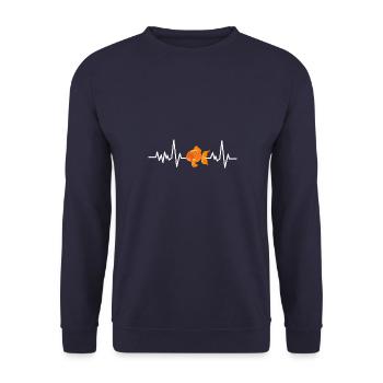 Aquarium Aquarianer Fisch Vintage Unter Wasser - Unisex Pullover - Navy - Vorne - Alina (178cm) & Michal (187cm)