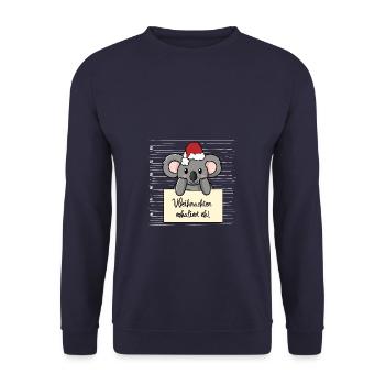 Es eskaliert eh lustige Weihnachten Koala - Unisex Pullover - Navy - Vorne - Alina (178cm) & Michal (187cm)