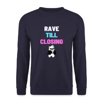 RAVE TILL CLOSING light - Unisex Sweatshirt - navy - Front - Alina (178cm) & Michal (187cm)