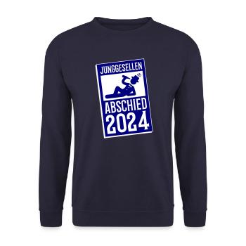 Junggesellenabschied 2024 - Unisex Pullover - Navy - Vorne - Alina (178cm) & Michal (187cm)