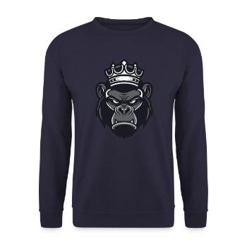Couronne de gorille - Sweat-shirt Unisexe - marine - Devant - Alina (178cm) & Michal (187cm)