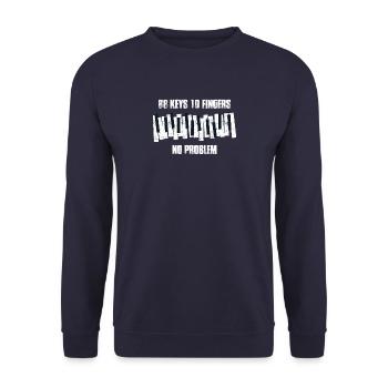 Klavier Klavierspieler Pianist Musik Geschenk - Unisex Pullover - Navy - Vorne - Alina (178cm) & Michal (187cm)