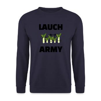 Lauch Army Trainingscrew aus Lauchs - Unisex Pullover - Navy - Vorne - Alina (178cm) & Michal (187cm)
