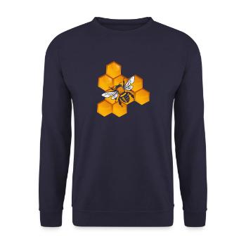 Abeille abeille apiculteur nid d'abeille chemise cadeau - Sweat-shirt Unisexe - marine - Devant - Alina (178cm) & Michal (187cm)