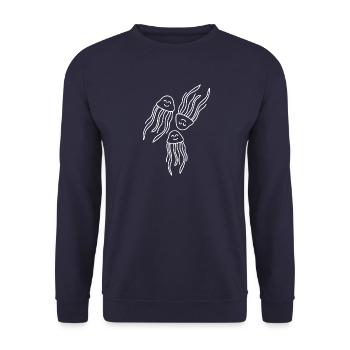 Méduse en Méditerranée à la baignade - Sweat-shirt Unisexe - marine - Devant - Alina (178cm) & Michal (187cm)