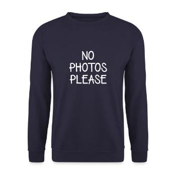 No photos please - Unisex Sweatshirt - navy - Front - Alina (178cm) & Michal (187cm)