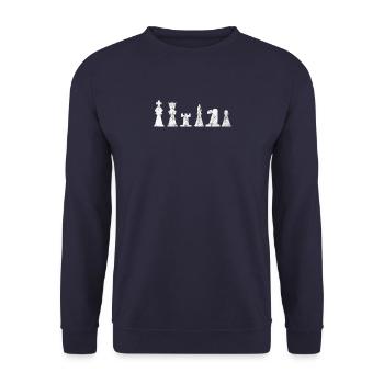 Schach - Unisex Pullover - Navy - Vorne - Alina (178cm) & Michal (187cm)