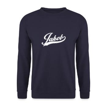 Je m'appelle Jacob T-Shirt Prénom Enfant - Sweat-shirt Unisexe - marine - Devant - Alina (178cm) & Michal (187cm)