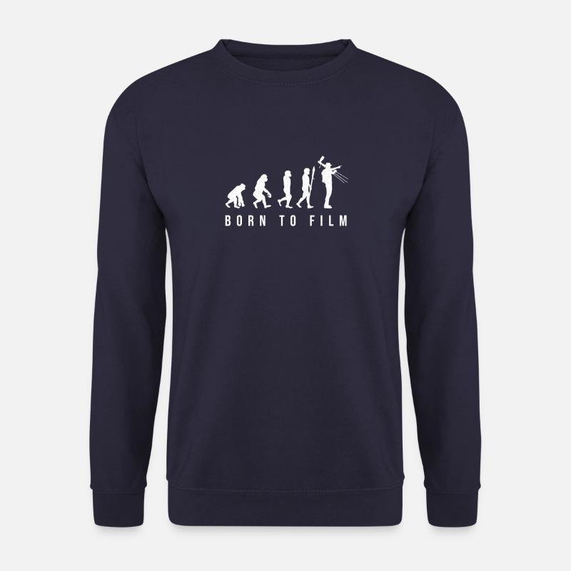 Evolution of Man Born to Film Gift - Unisex Pullover - Navy