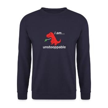Je suis Unstoppable (T-rex) - Sweat-shirt Unisexe - marine - Devant - Alina (178cm) & Michal (187cm)