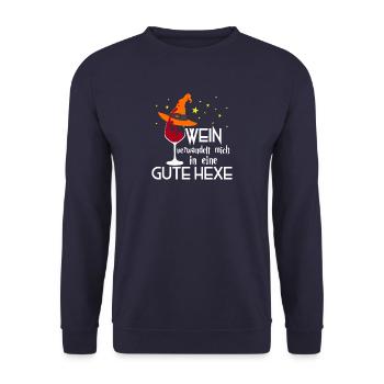 Wine witch Halloween - Unisex Sweatshirt - navy - Front - Alina (178cm) & Michal (187cm)