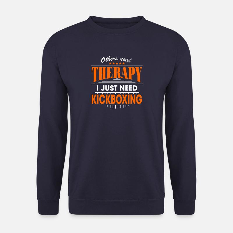 kickboxing is my therapy - Unisex Pullover - Navy