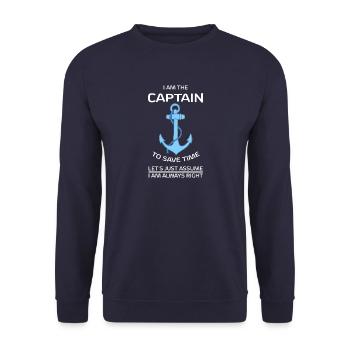 I Am Captain White - Unisex Sweatshirt - navy - Front - Alina (178cm) & Michal (187cm)