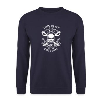Lazy Pirate Costume ocean boating skull - Unisex Pullover - Navy - Vorne - Alina (178cm) & Michal (187cm)