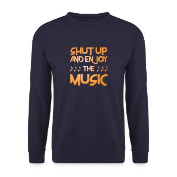 music - Unisex Sweatshirt - navy - Front - Alina (178cm) & Michal (187cm)