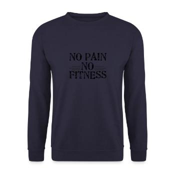 no pain no fitness - Unisex Sweatshirt - navy - Front - Alina (178cm) & Michal (187cm)