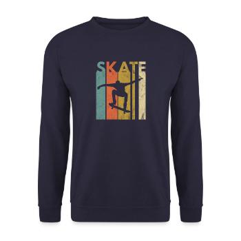 Skate Skating Skater Skateboard Longboard Gift - Unisex Sweatshirt - navy - Front - Alina (178cm) & Michal (187cm)